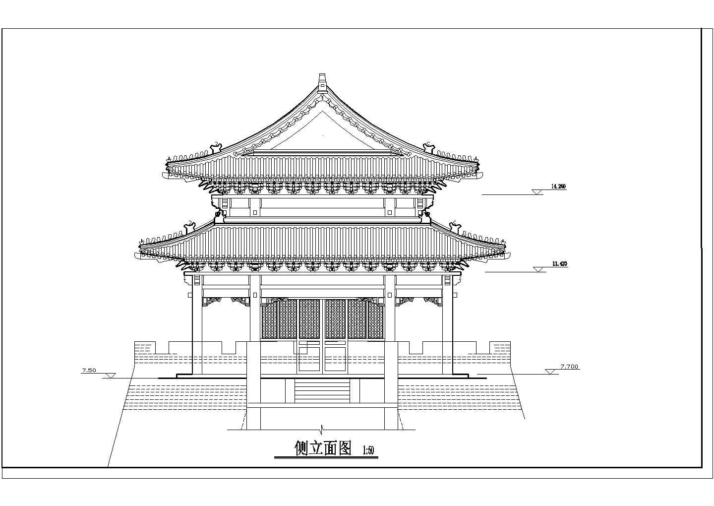 一套小型仿古建筑施工图