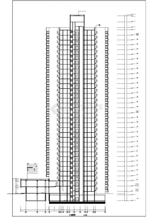 某地区高层住宅楼施工图（共16张）-图二