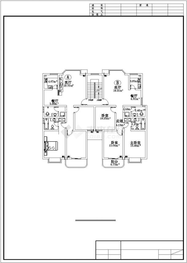 某地详细实用多层住宅建筑设计方案图-图二