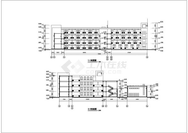 小学教学楼平立剖面图纸共9张