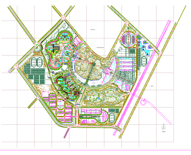 某地小型大学新校区建筑cad图纸-图一