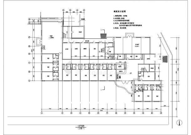某幢办公楼的CAD设计施工平面图-图二