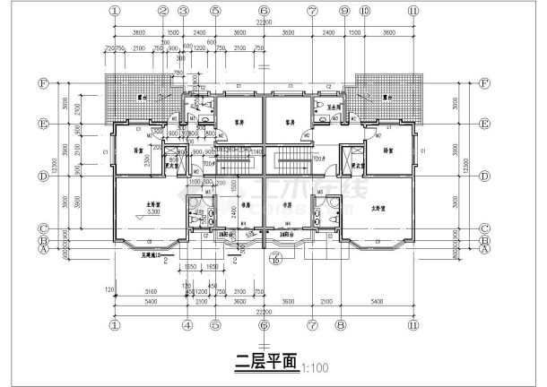 常德市德山旅游度区乡村别墅楼的完整CAD图纸-图二