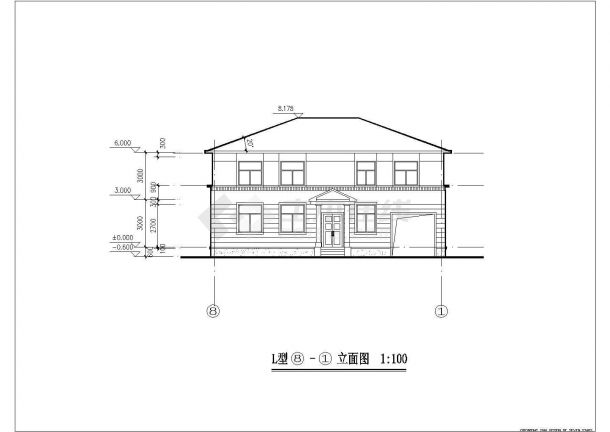 创业农庄L型别墅的全套CAD建筑图纸-图一