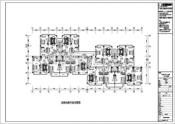 某地区申达1号公寓楼装潢电施CAD图-图二