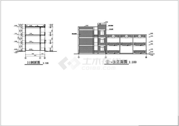 苏北三层框架结构教学楼建筑施工图-图二