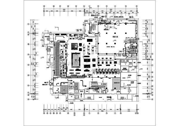 某小型超市设计施工CAD平面图纸-图二
