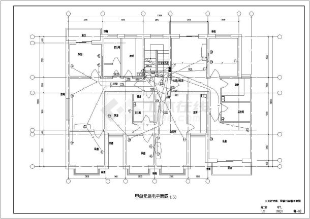 北京多层住宅全套电气设计施工CAD图-图二