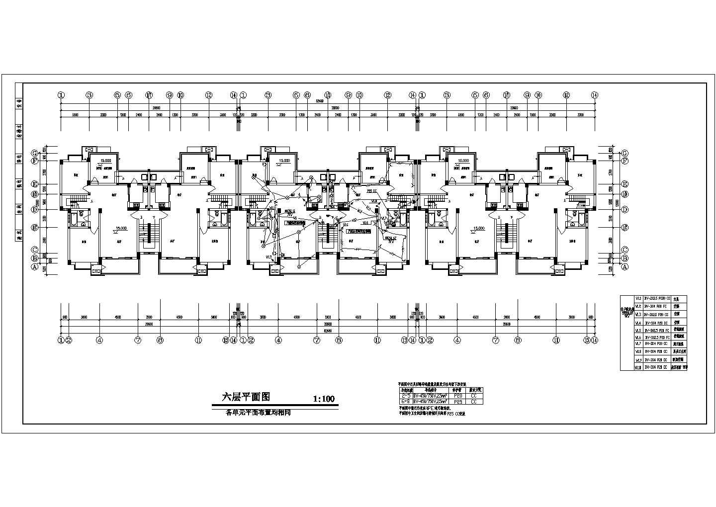 多层住宅全套电气设计施工CAD图纸