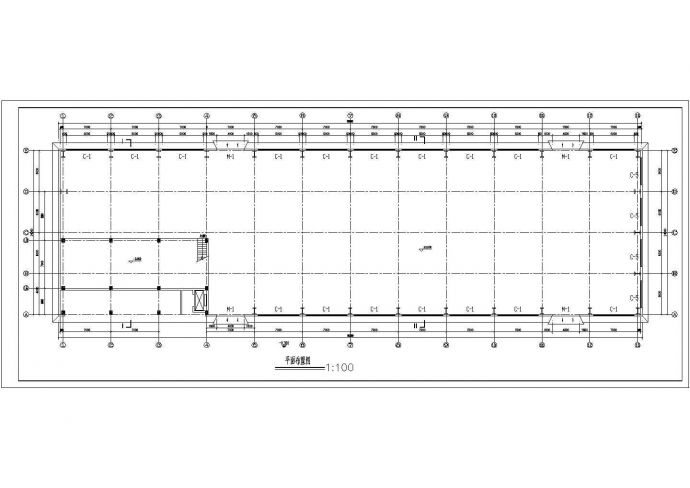 四川某24m跨单层门式刚架厂房建筑结构图_图1