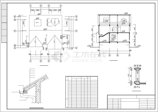 简单小型的别墅建筑施工图-图二