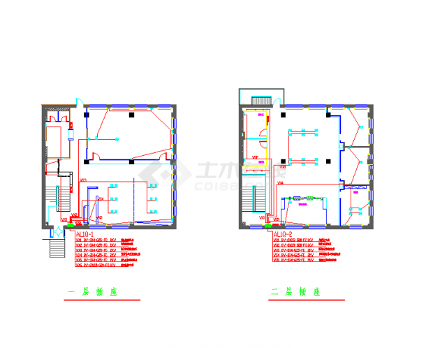 2层办公楼电气设计图纸（共4张）-图一
