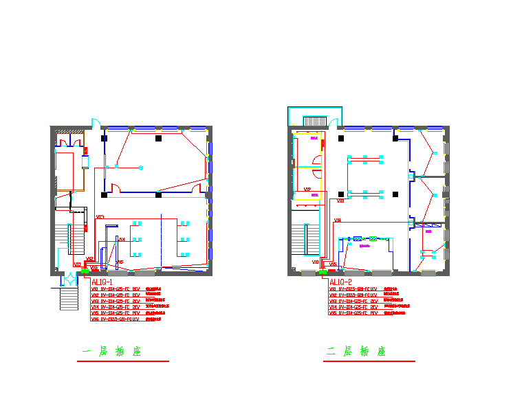 2层办公楼电气设计图纸（共4张）