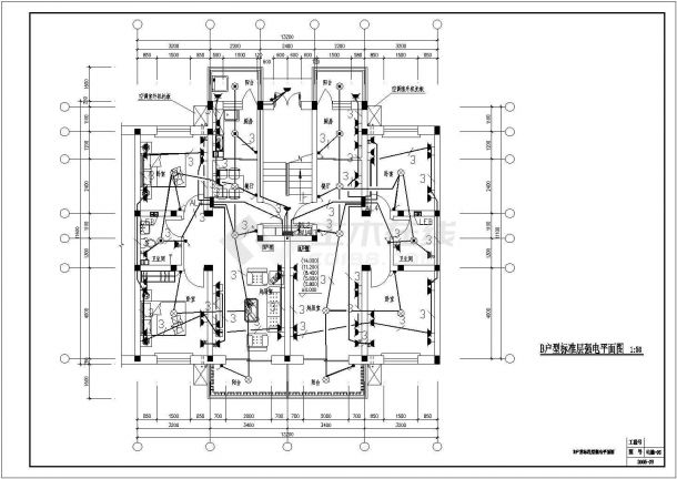 六层住宅全套电气设计施工CAD图方案-图二