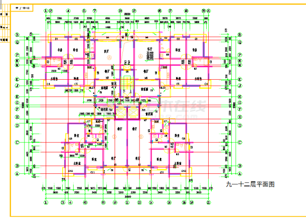 某小区12号住宅楼建筑cad施工图（全套）-图一