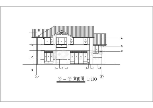 某地区现代缘别墅建筑设计CAD施工图-图二