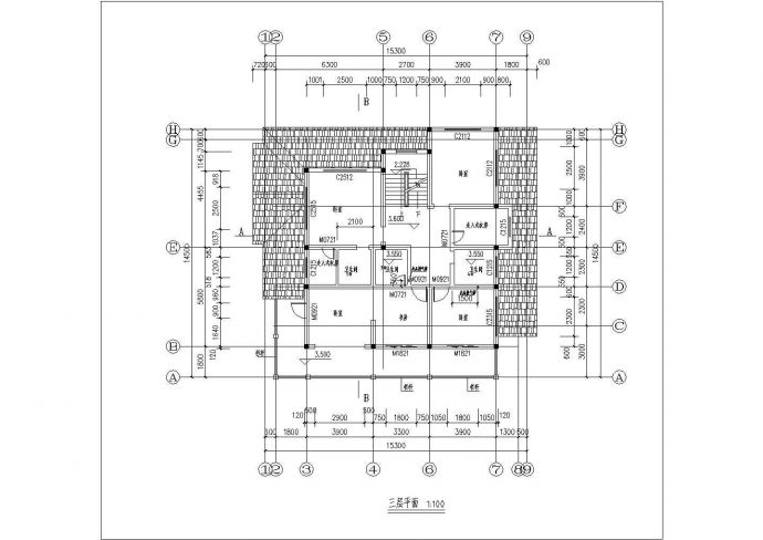 简单的一套三层小别墅图建筑设计图_图1