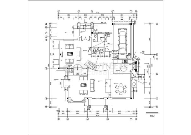 简单小型的别墅建筑施工图-图二