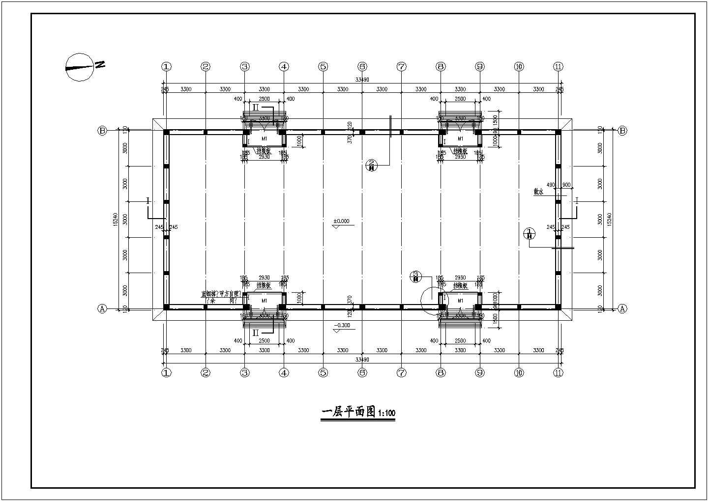 粮食仓库建筑结构施工全套cad方案设计图