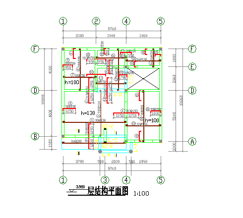 某地两层砖混别墅结构图（标注详细）_图1