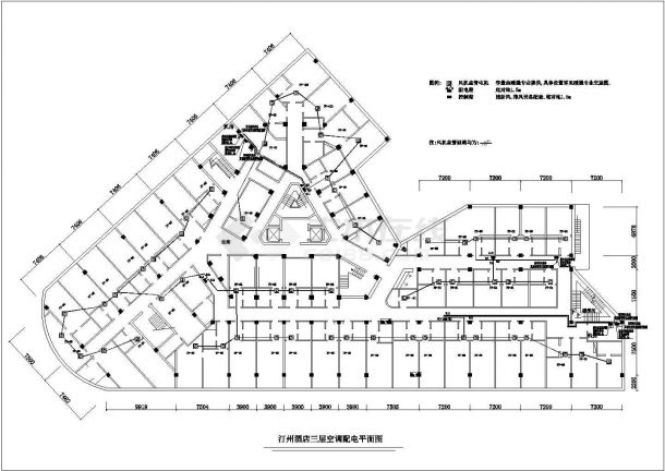 某酒店详细电气改造施工CAD平面图-图二