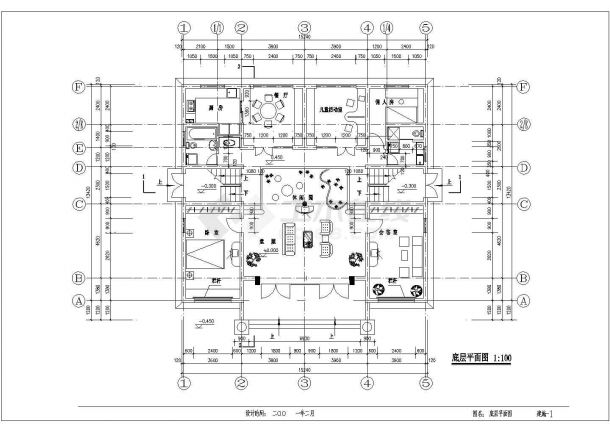 某五层私宅建筑的完整的CAD审核及施工图-图一
