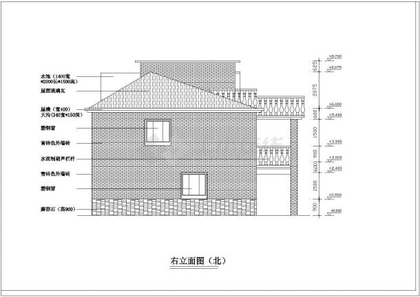 农村住宅旧房改造的完整的CAD成果图-图一