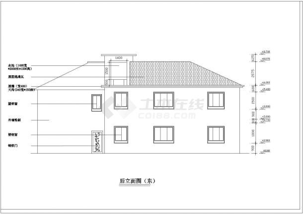 农村住宅旧房改造的完整的CAD成果图-图二