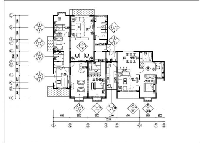 农民豪华住宅装修图的完整效果CAD图纸_图1