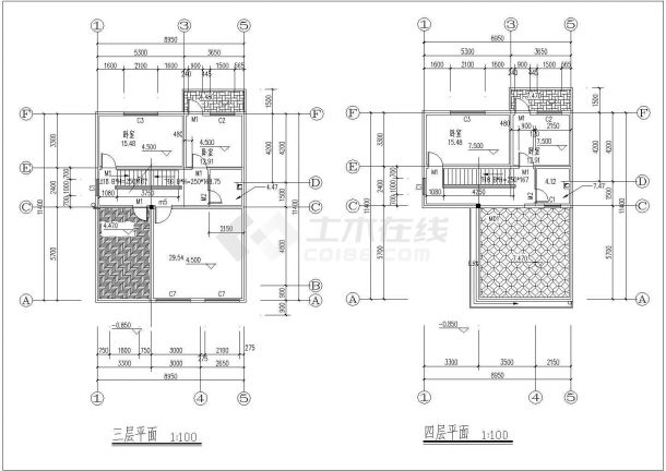 农村自建的房物建筑图的CAD图纸-图二