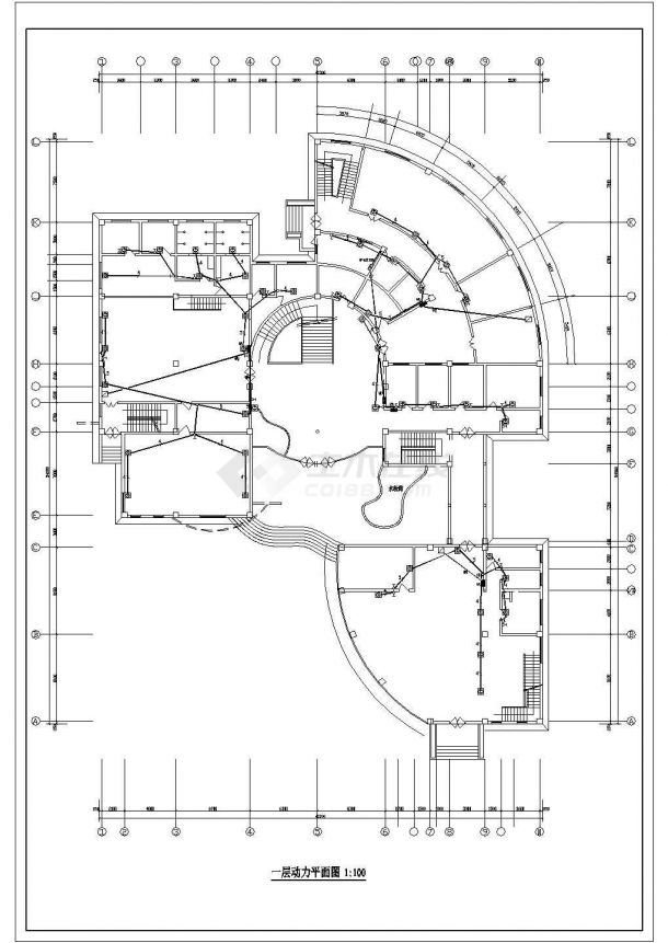 某会所全套具体施工电气设计CAD图-图一