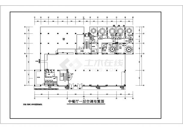 某中餐厅水电空调及排风平面CAD图-图二