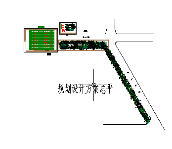 杭州某道路公园绿地设计一套图（规划方案和小品施工-图二