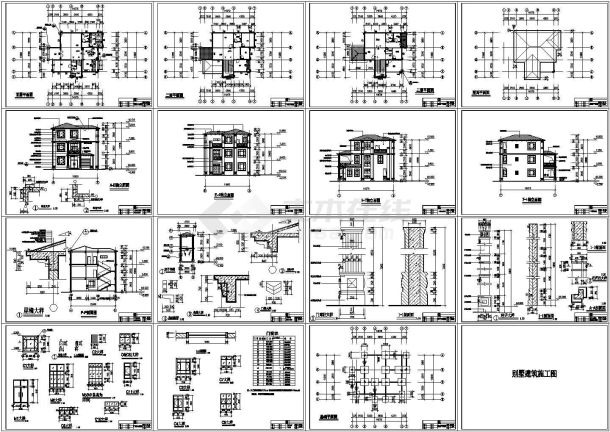 某私人别墅建筑施工 CAD  图-图一