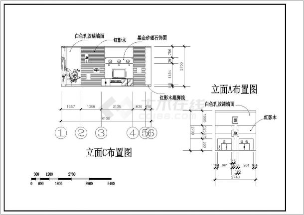 家装设计图纸(平立面材料)-图一