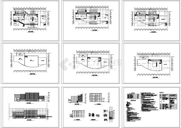  五层4642平米某市展览馆建筑设计施工图（长93.6米 宽40.2米）-图一