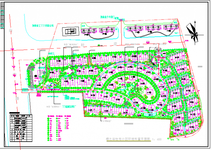 某住宅小区环境布置平面建筑图（节点详细）_图1
