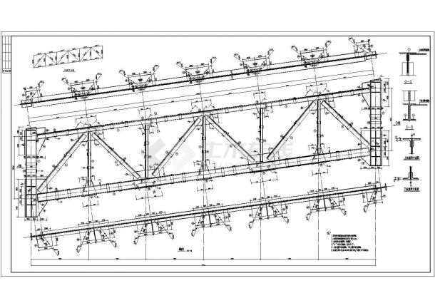 某煤矿钢桁架皮带走廊结构设计施工图-图二