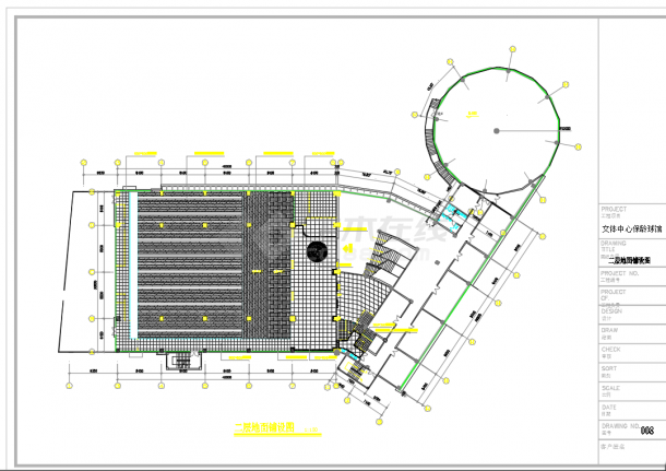 某商业街保龄球馆室内设计施工CAD图-图一