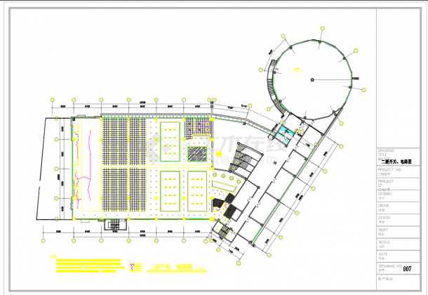 某商业街保龄球馆室内设计施工CAD图-图二