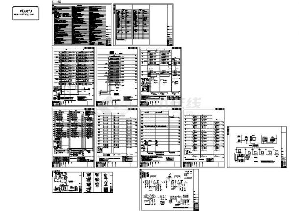 浙江超高层商业楼强弱电施工设计cad图纸-图一
