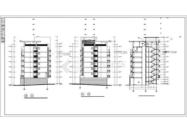 [上海]某小高层建筑设计全套cad施工设计图-图二
