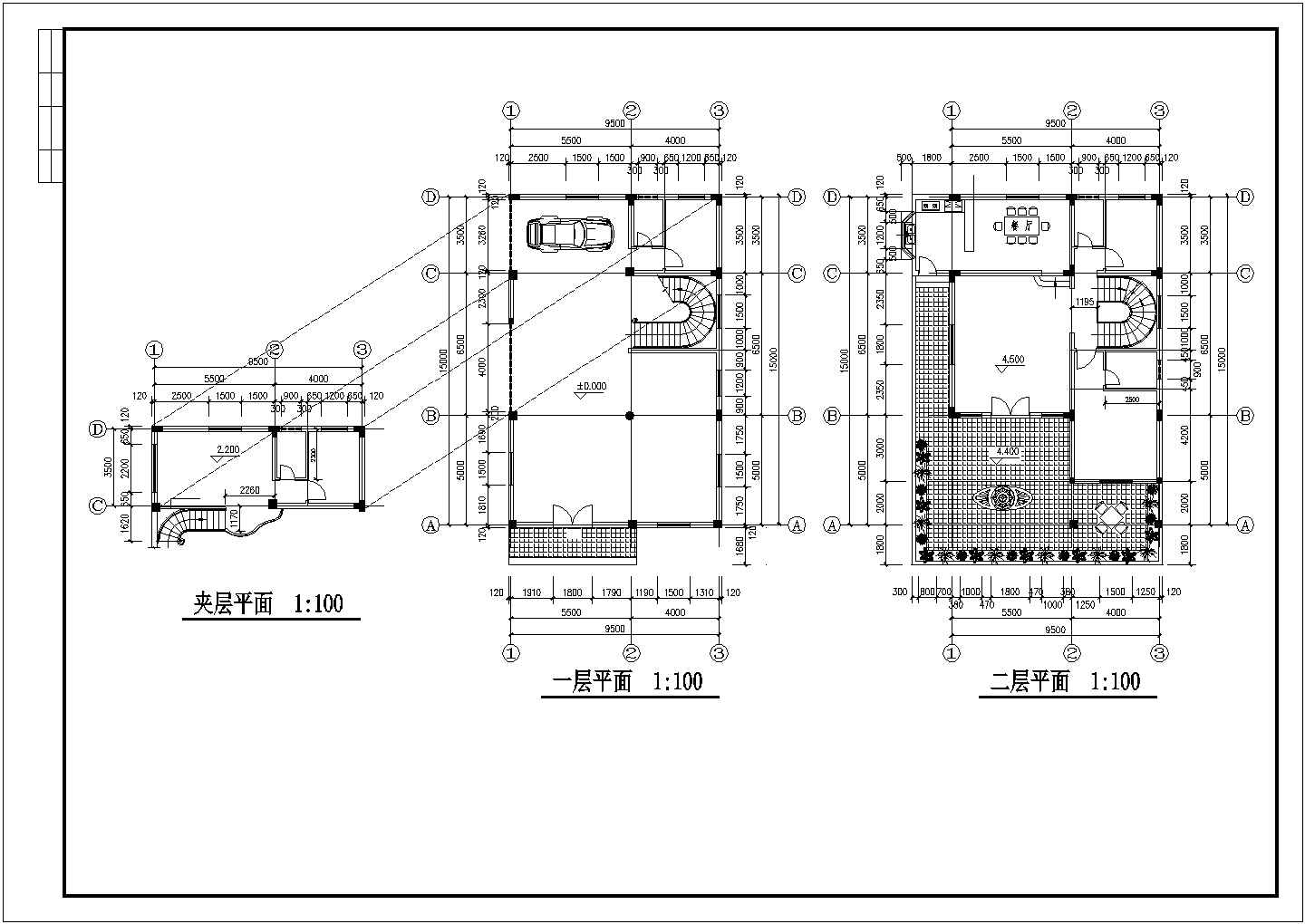 简单小型三层别墅建筑设计图纸