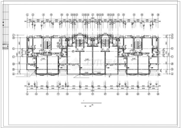 详细的四层联排式别墅设方案图-图二