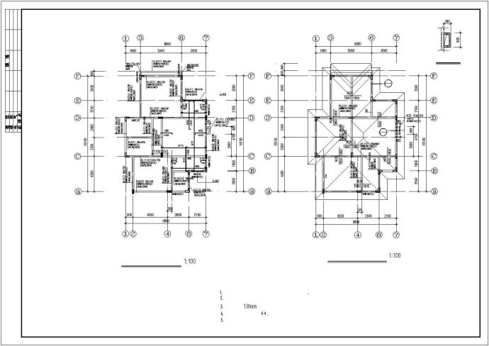 某地区比较简单欧式别墅建筑结构施工图_图1