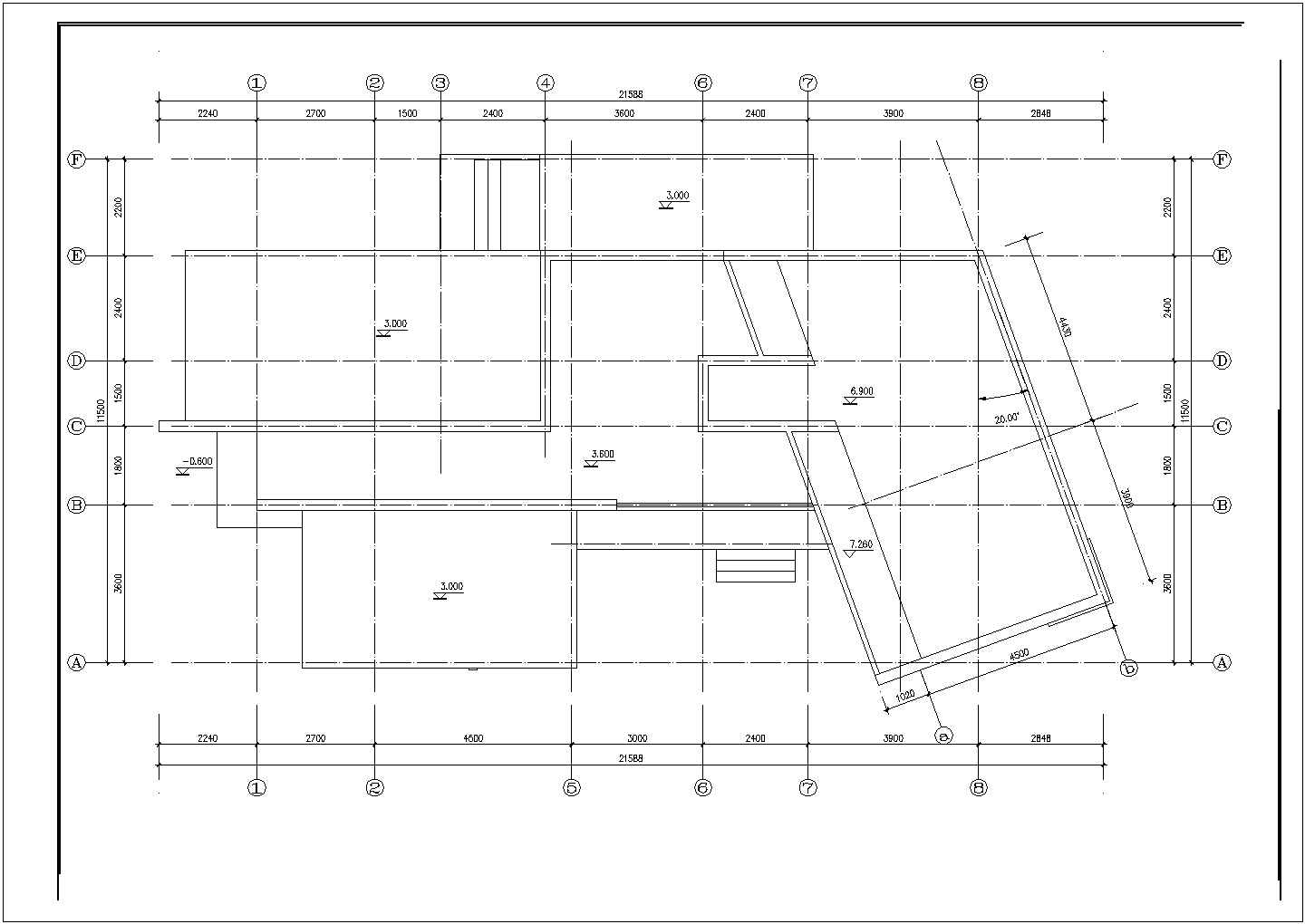 某地简单小型两层乡村别墅建筑方案图