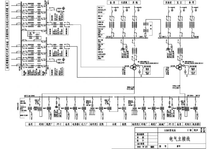 某地110kV变电站主接线电气CAD设计施工图_图1