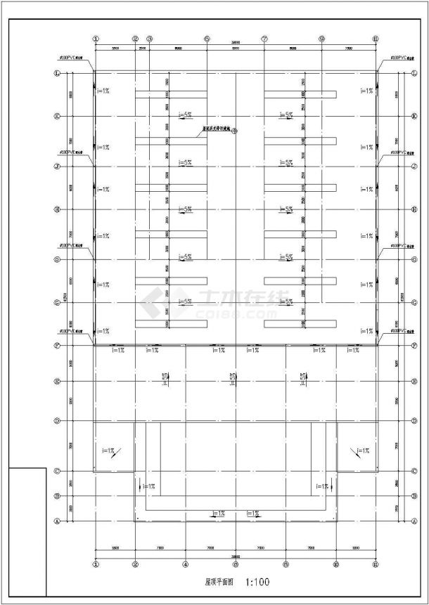 北京奔驰汽车销售中心建筑施工CAD设计图纸-图一
