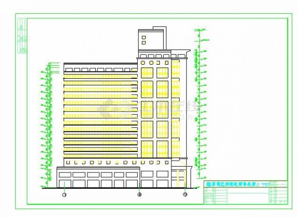 某地大厦办公楼建筑设计图-图一