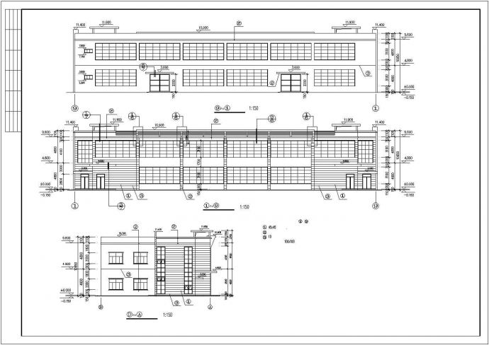 某城市二层厂房施工建筑设计CAD图_图1